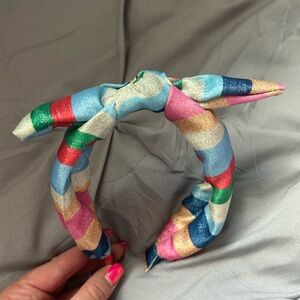 Striped top knot Headband